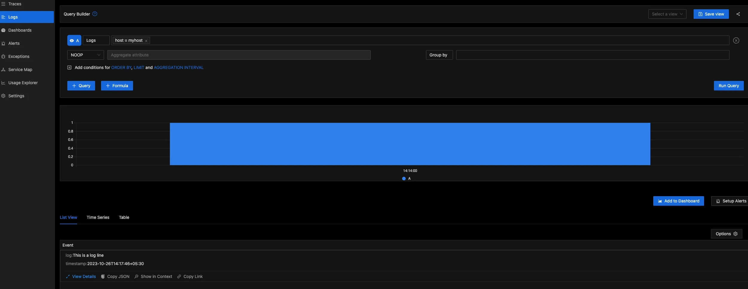 JSON Data in log body